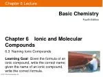 Chapter 6 Ionic and Molecular Compounds - slide 1