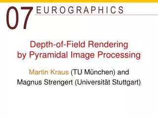 Depth-of-Field Rendering by Pyramidal Image Processing