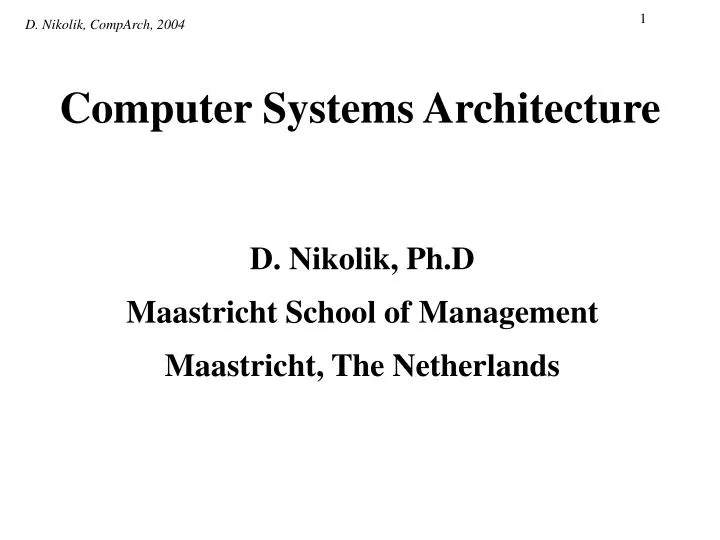 computer systems architecture