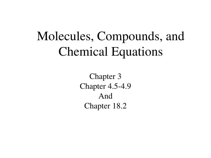 molecules compounds and chemical equations
