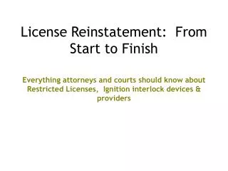 License Reinstatement: From Start to Finish