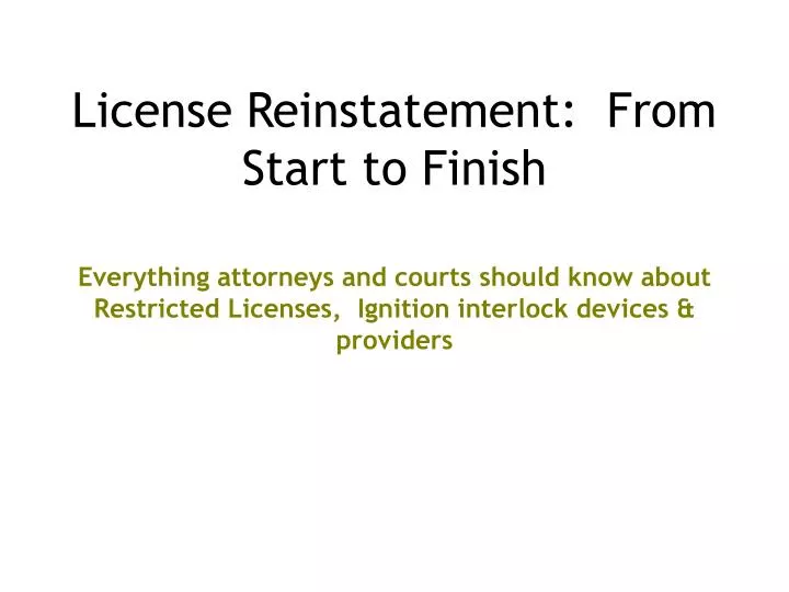 license reinstatement from start to finish
