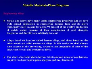Metallic Materials-Phase Diagrams