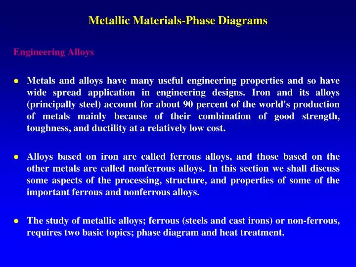 metallic materials phase diagrams