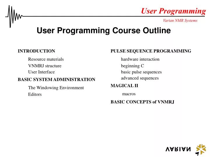 user programming course outline
