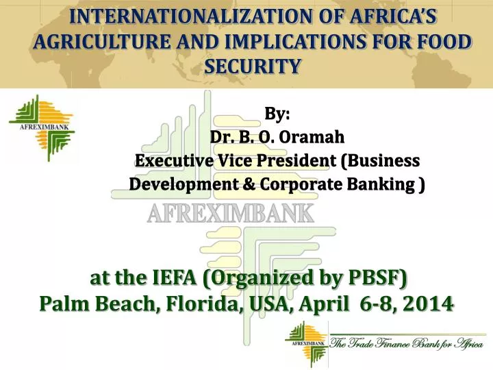 by dr b o oramah executive vice president business development corporate banking