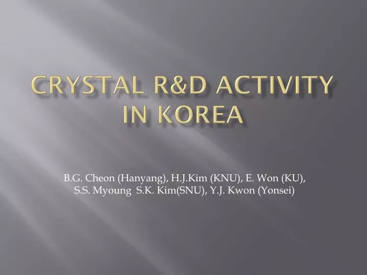 crystal r d activity in korea