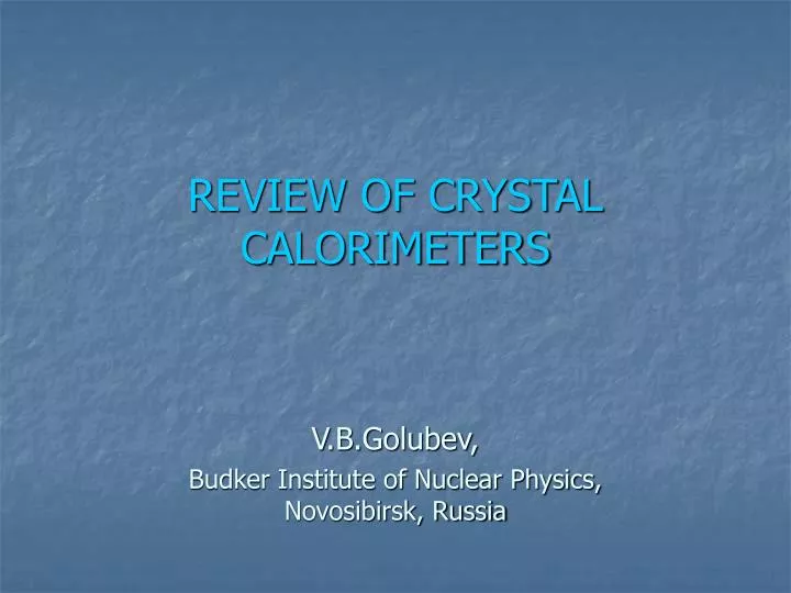 review of crystal calorimeters