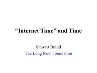 “Internet Time” and Time