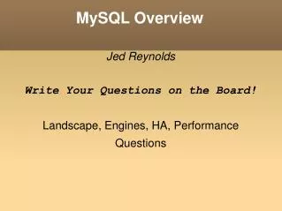MySQL Overview