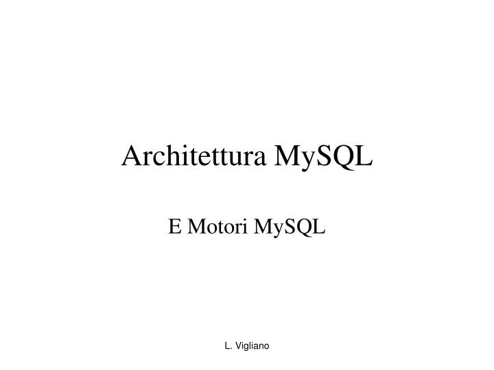 architettura mysql