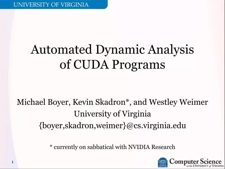 automated dynamic analysis of cuda programs