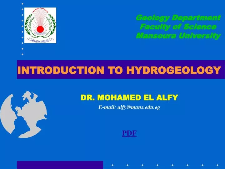 introduction to hydrogeology