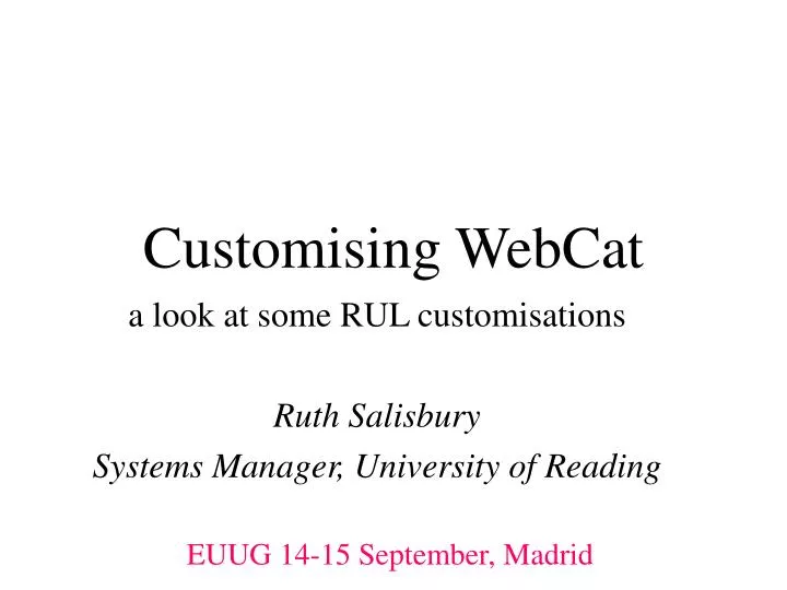 customising webcat