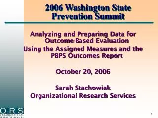 2006 Washington State Prevention Summit