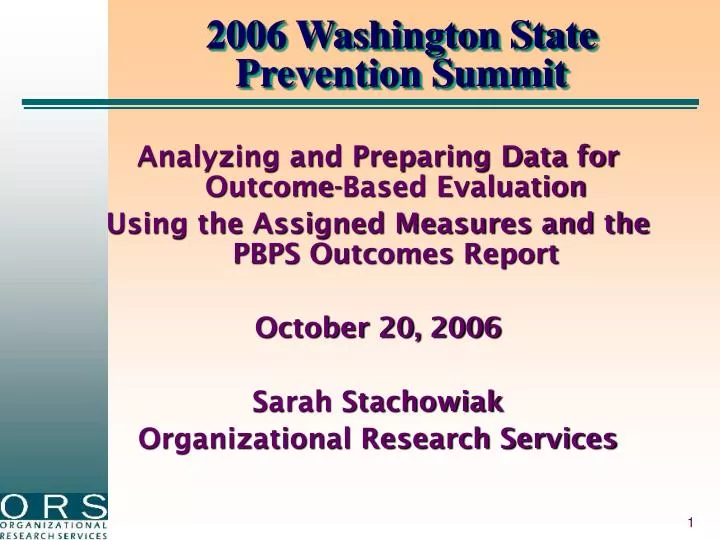 2006 washington state prevention summit
