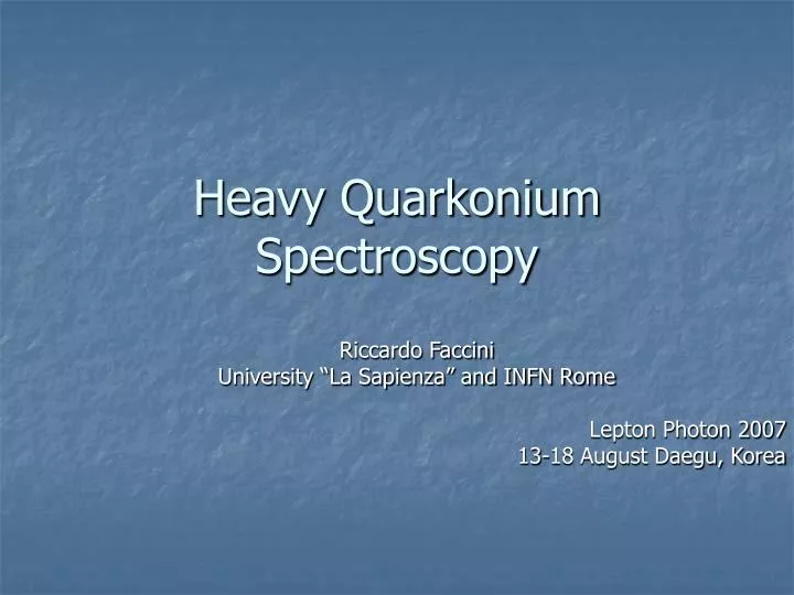 heavy quarkonium spectroscopy