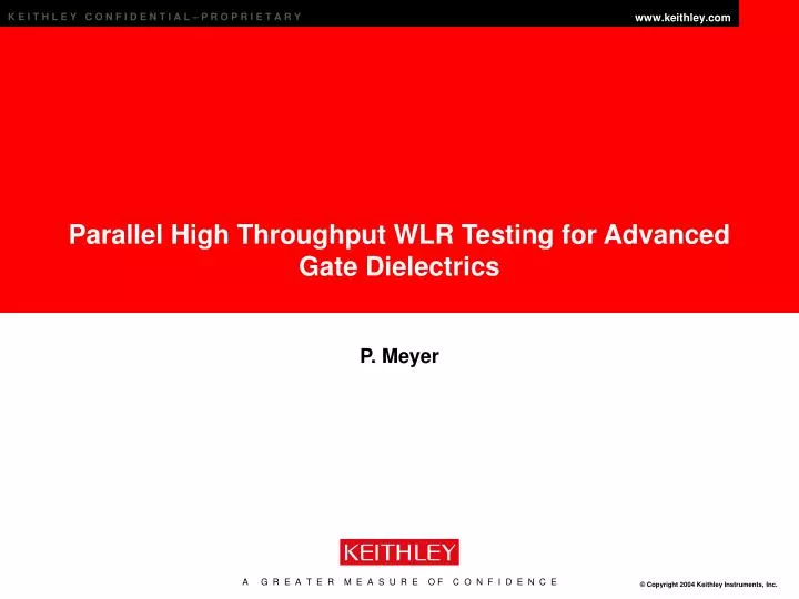 parallel high throughput wlr testing for advanced gate dielectrics