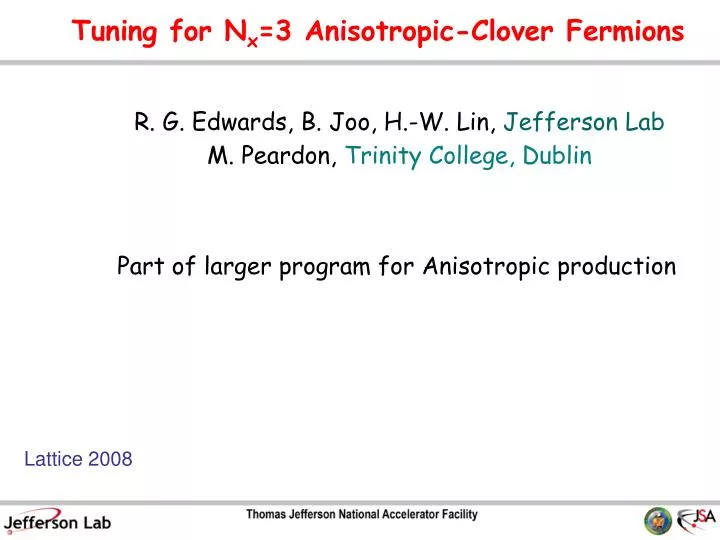 tuning for n x 3 anisotropic clover fermions