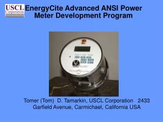 EnergyCite Advanced ANSI Power Meter Development Program