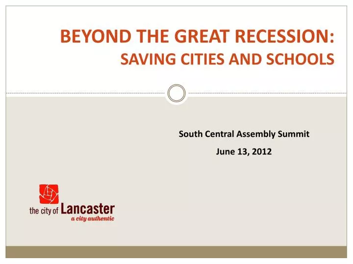 beyond the great recession saving cities and schools