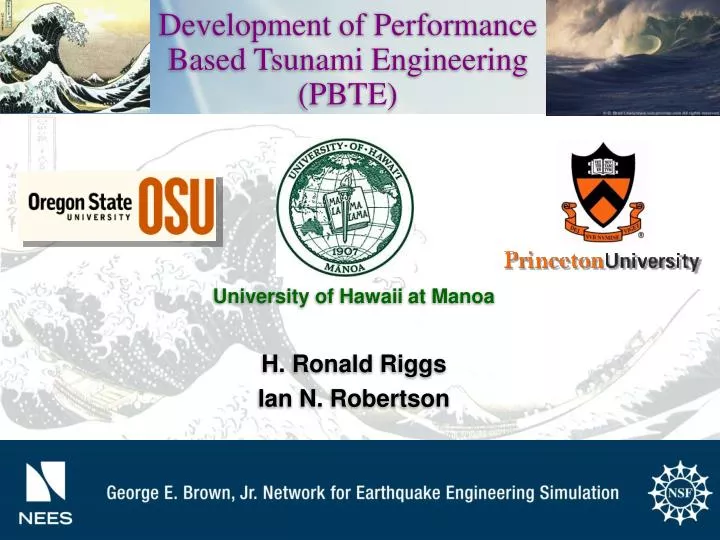 development of performance based tsunami engineering pbte