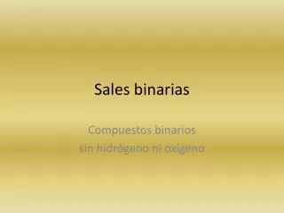 sales binarias