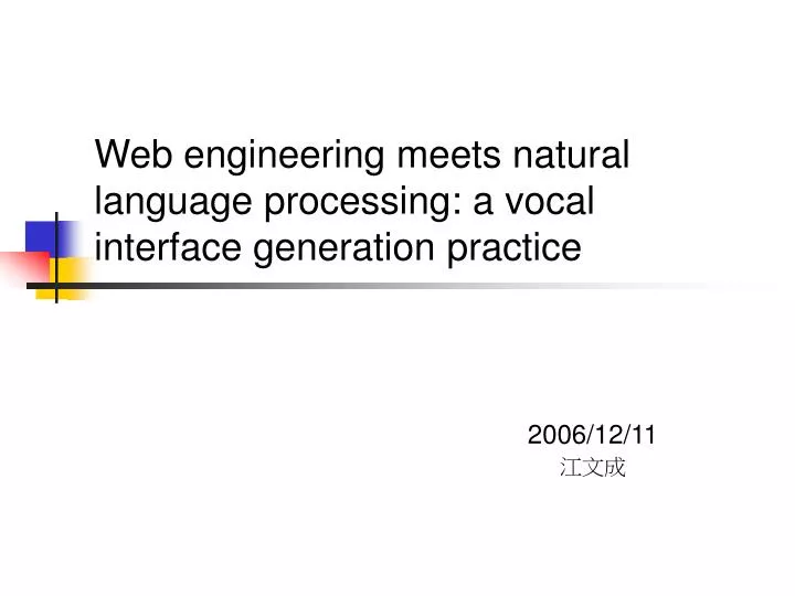 web engineering meets natural language processing a vocal interface generation practice