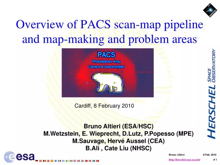 overview of pacs scan map pipeline and map making and problem areas
