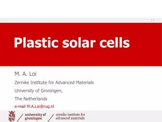 Plastic solar cells