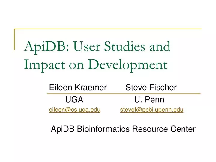 apidb user studies and impact on development