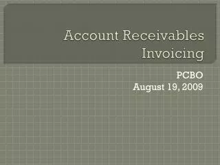 Account Receivables Invoicing