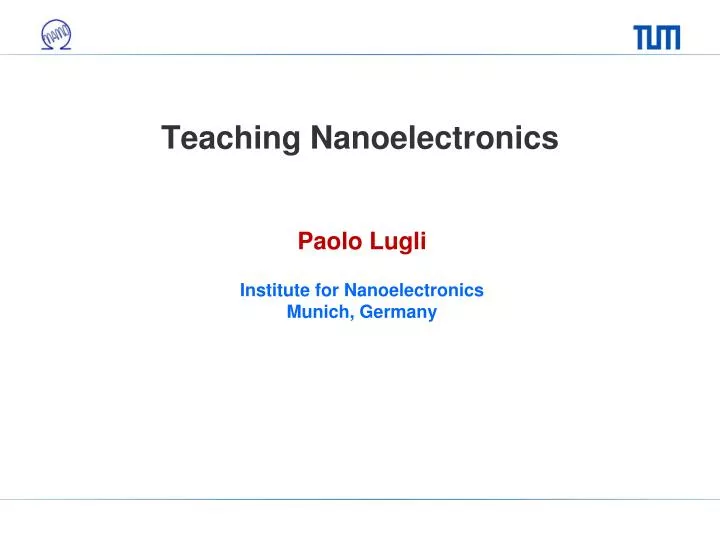 teaching nanoelectronics