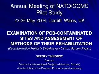 Annual Meeting of NATO/CCMS Pilot Study