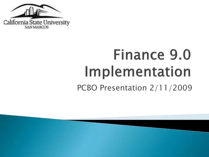 finance 9 0 implementation