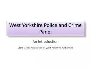 West Yorkshire Police and Crime Panel