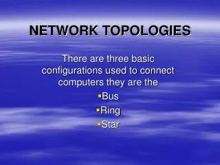 NETWORK TOPOLOGIES