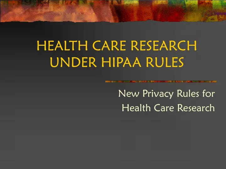 health care research under hipaa rules