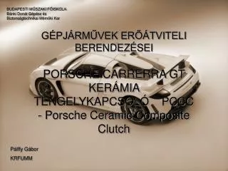 BUDAPESTI MŰSZAKI FŐISKOLA Bánki Donát Gépész és Biztonságtechnikai Mérnöki Kar