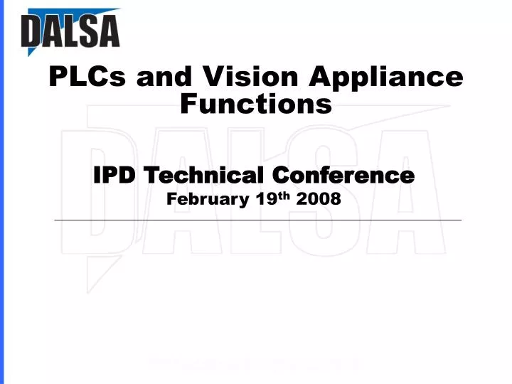 plcs and vision appliance functions
