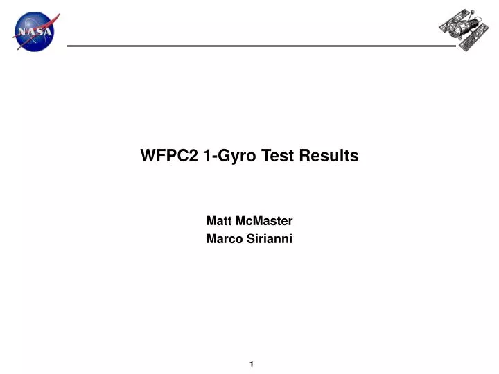 wfpc2 1 gyro test results