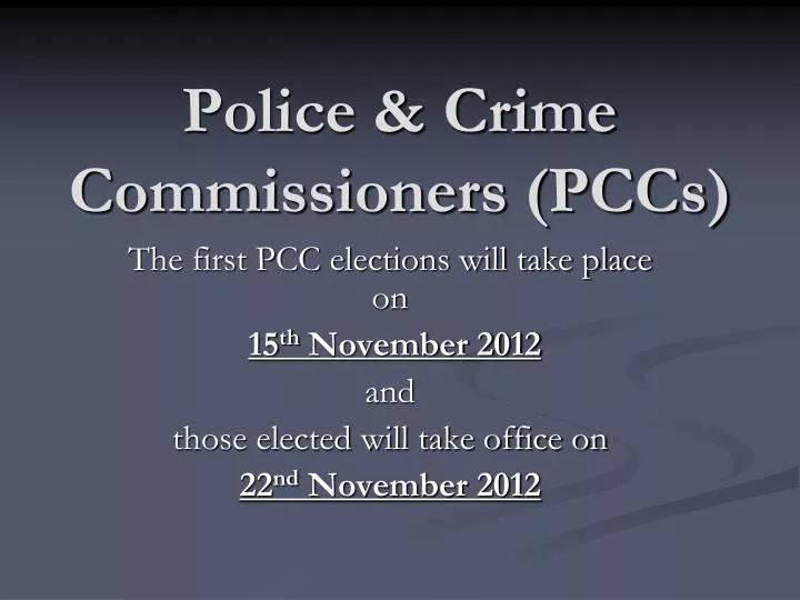 police crime commissioners pccs