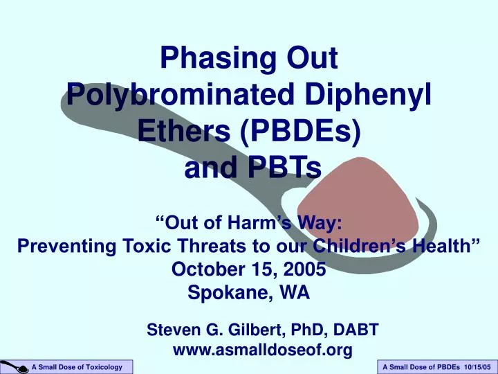 phasing out polybrominated diphenyl ethers pbdes and pbts