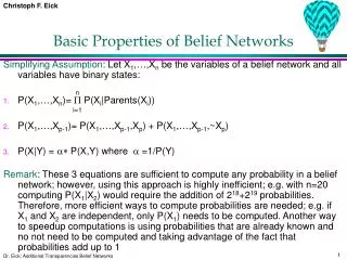 Basic Properties of Belief Networks