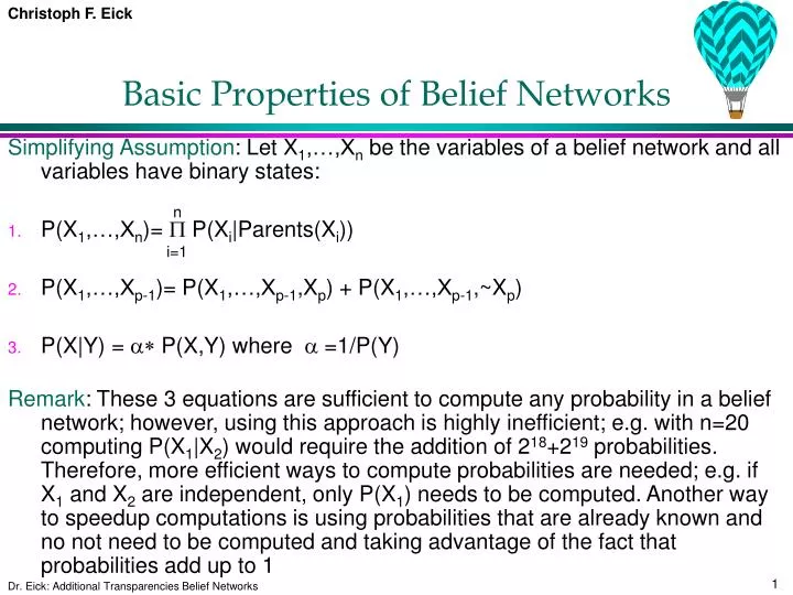 basic properties of belief networks