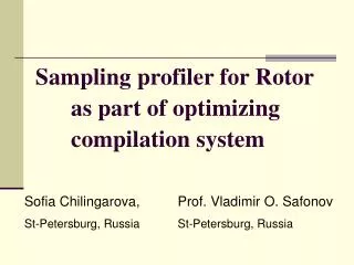 Sampling profiler for Rotor as part of optimizing compilation system
