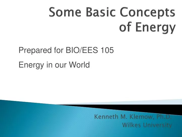 some basic concepts of energy