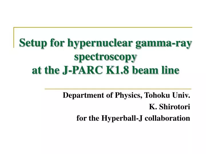 setup for hypernuclear gamma ray spectroscopy at the j parc k1 8 beam line