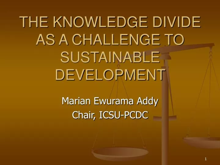the knowledge divide as a challenge to sustainable development
