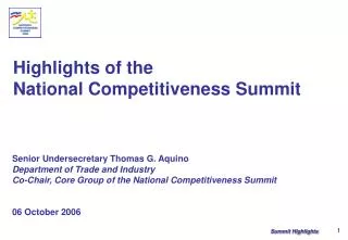 Highlights of the National Competitiveness Summit